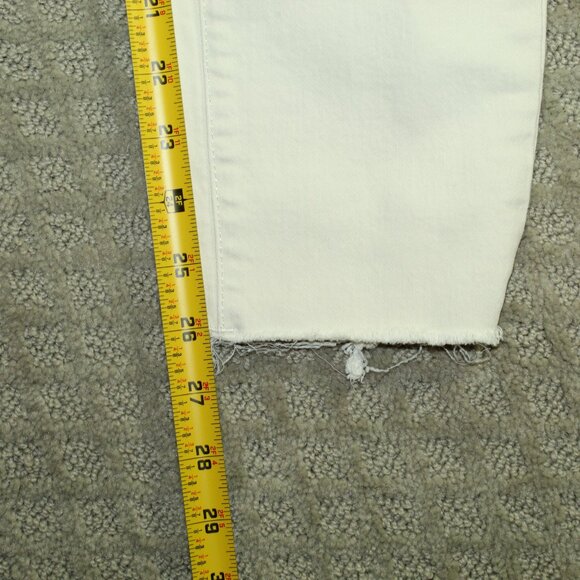 Universal Threads Size 8 / 29R Cream Button Fly Skinny Raw Hem Denim Ankle Jeans - Picture 4 of 6
